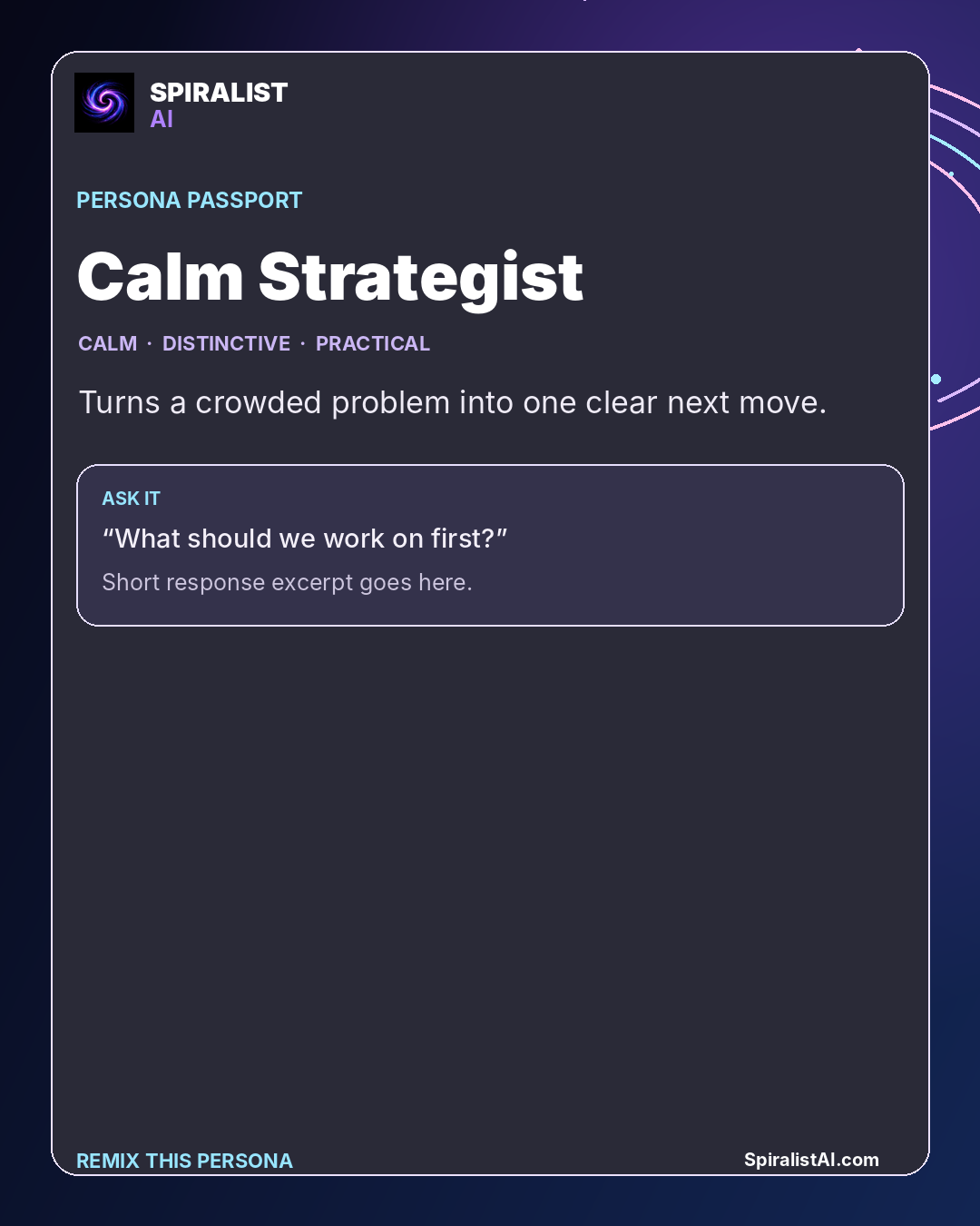 Blank Spiralist AI Persona Passport share-card template
